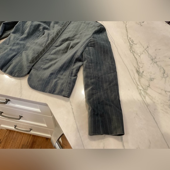 Ann Taylor Loft Velvet Gray/silver shimmer jacket Sz 12 - Picture 7 of 16